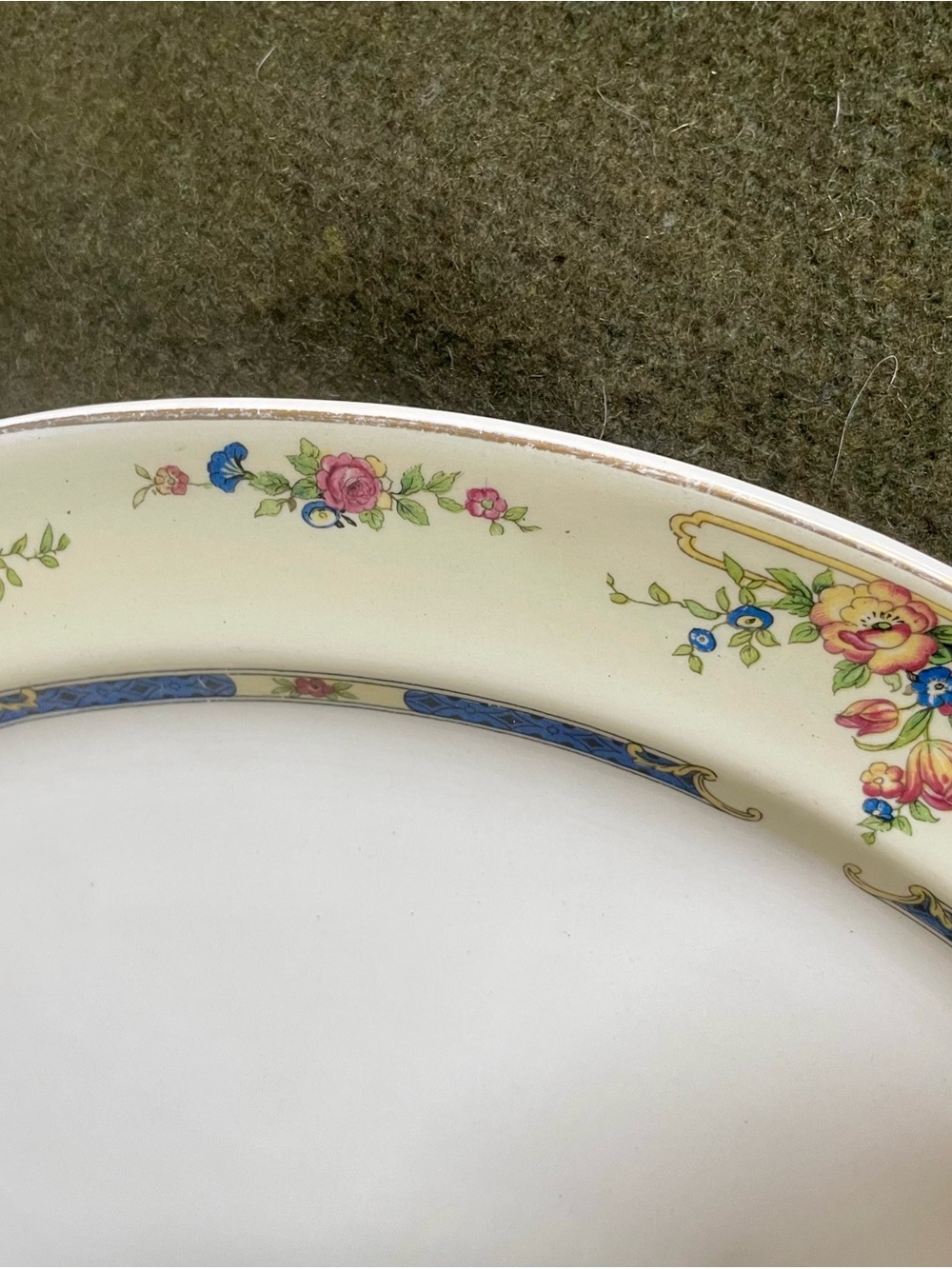 Pareek Johnson Bros Vintage Floral Ivory Serving Platter with Blue Accents - Picture 5 of 8